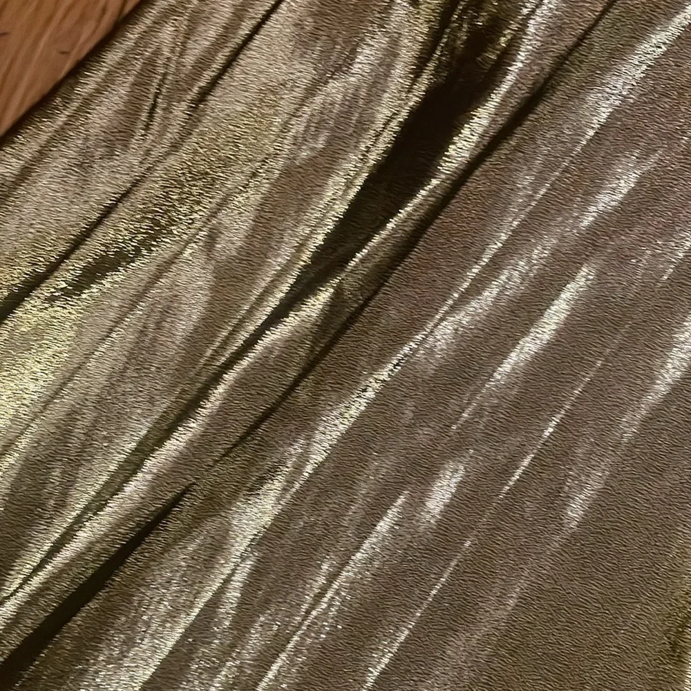 Point Sur Gold Metallic Pleated Skirt Size 10 - Picture 2 of 5